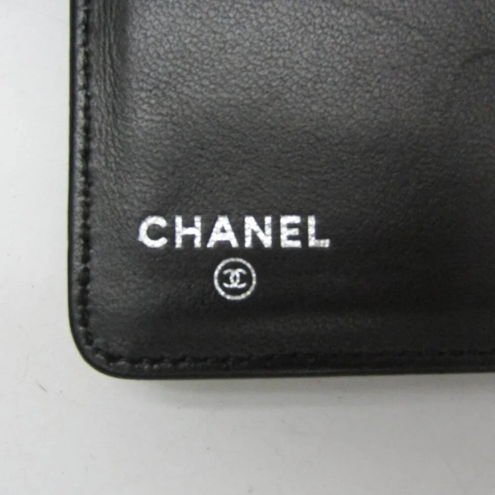 CHANEL black leather